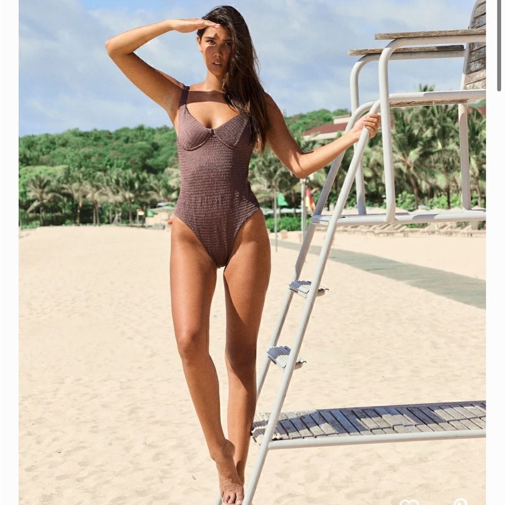 Hazel & Folk Lente One Piece Swimsuit Cacao Brown NEW